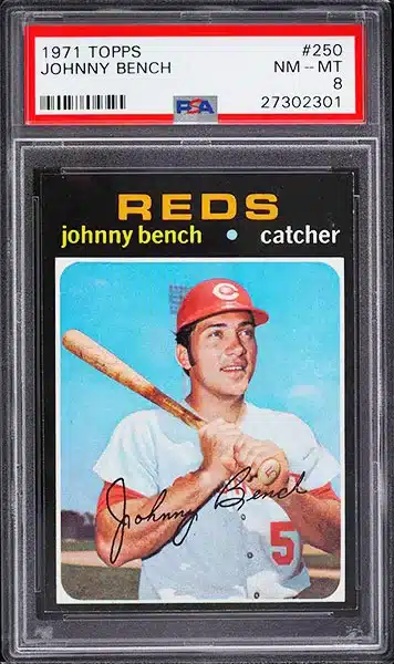 1971 Topps Johnny Bench baseball card #250 PSA 8
