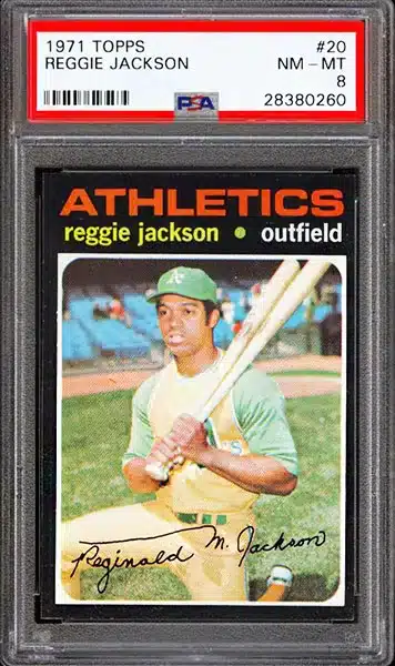 1971 Topps Reggie Jackson baseball card #20 PSA 8