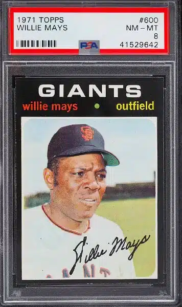 1971 Topps Willie Mays baseball card #600 PSA 8