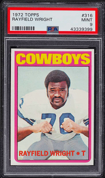 1972-Topps-Football-Rayfield-Wright-ROOKIE-RC-#316-PSA-9