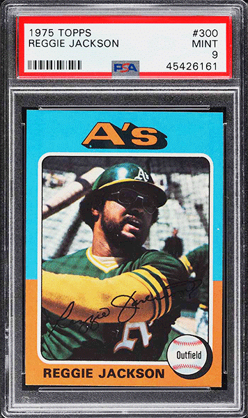 1975 Topps Reggie Jackson baseball card #300 PSA 9