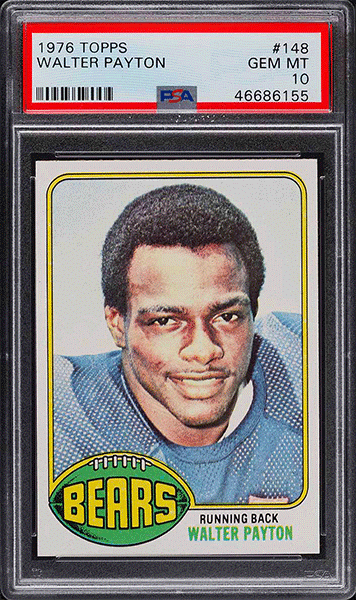 1976 Topps Football Walter Payton Rookie Football Card #148 graded PSA 10