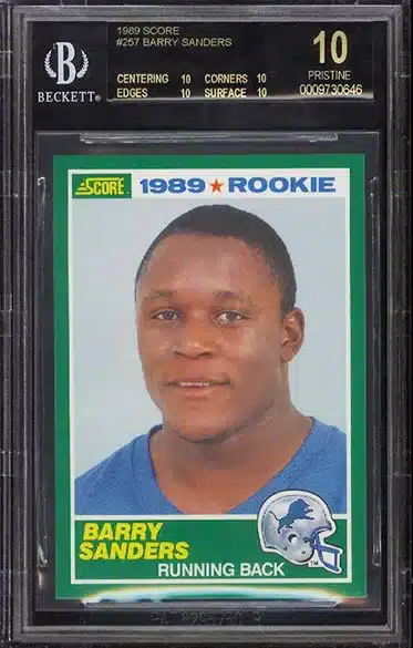 1989 Score Football Barry Sanders ROOKIE RC #257 BGS 10