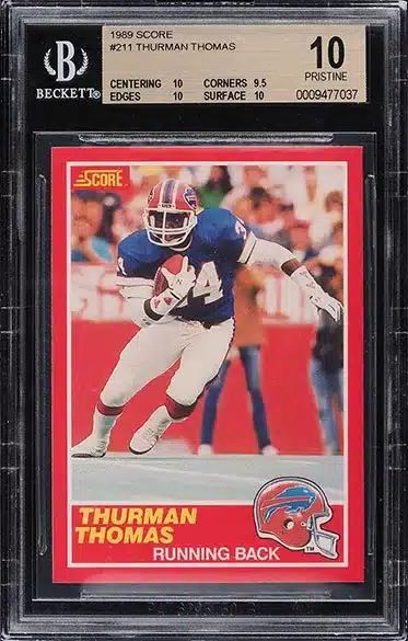 1989 Score Football Thurman Thomas ROOKIE #211 BGS 10